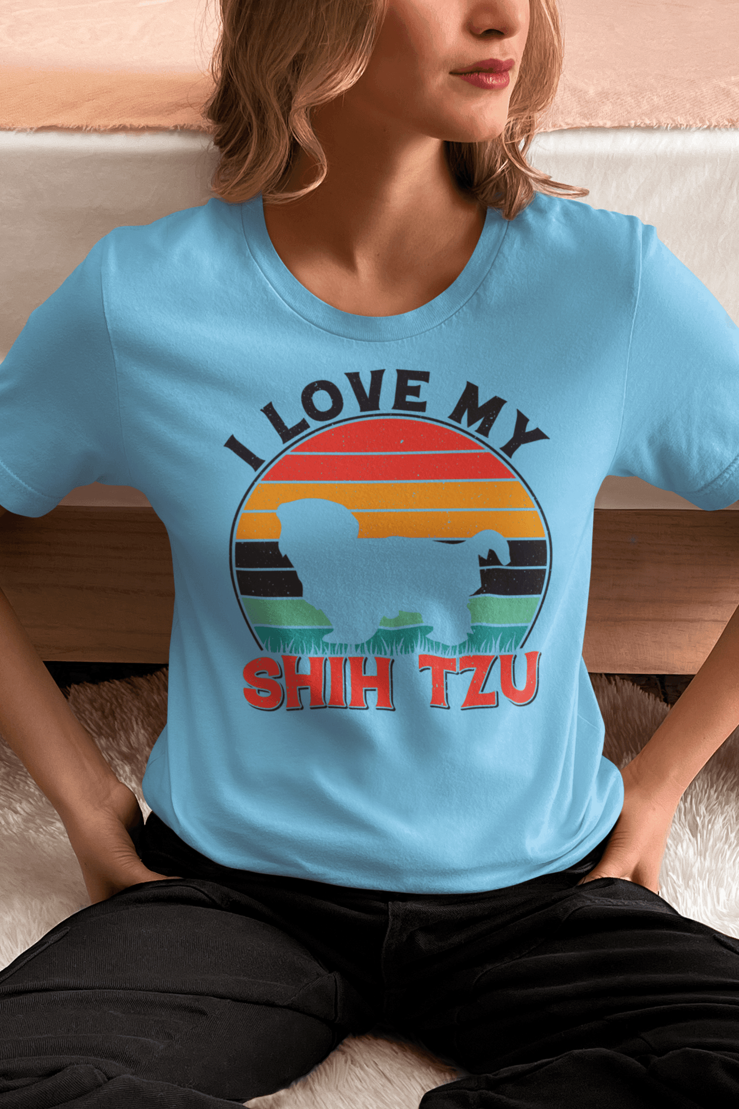 I Love My Shih Tzu with Rainbow T-Shirt - Perfect for Shih Tzu Lovers - Shih Tzu Gifts