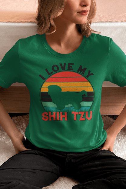 I Love My Shih Tzu with Rainbow T-Shirt - Perfect for Shih Tzu Lovers - Shih Tzu Gifts