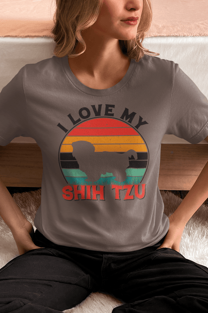 I Love My Shih Tzu with Rainbow T-Shirt - Perfect for Shih Tzu Lovers - Shih Tzu Gifts