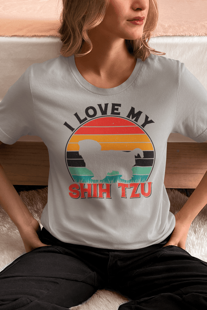 I Love My Shih Tzu with Rainbow T-Shirt - Perfect for Shih Tzu Lovers - Shih Tzu Gifts