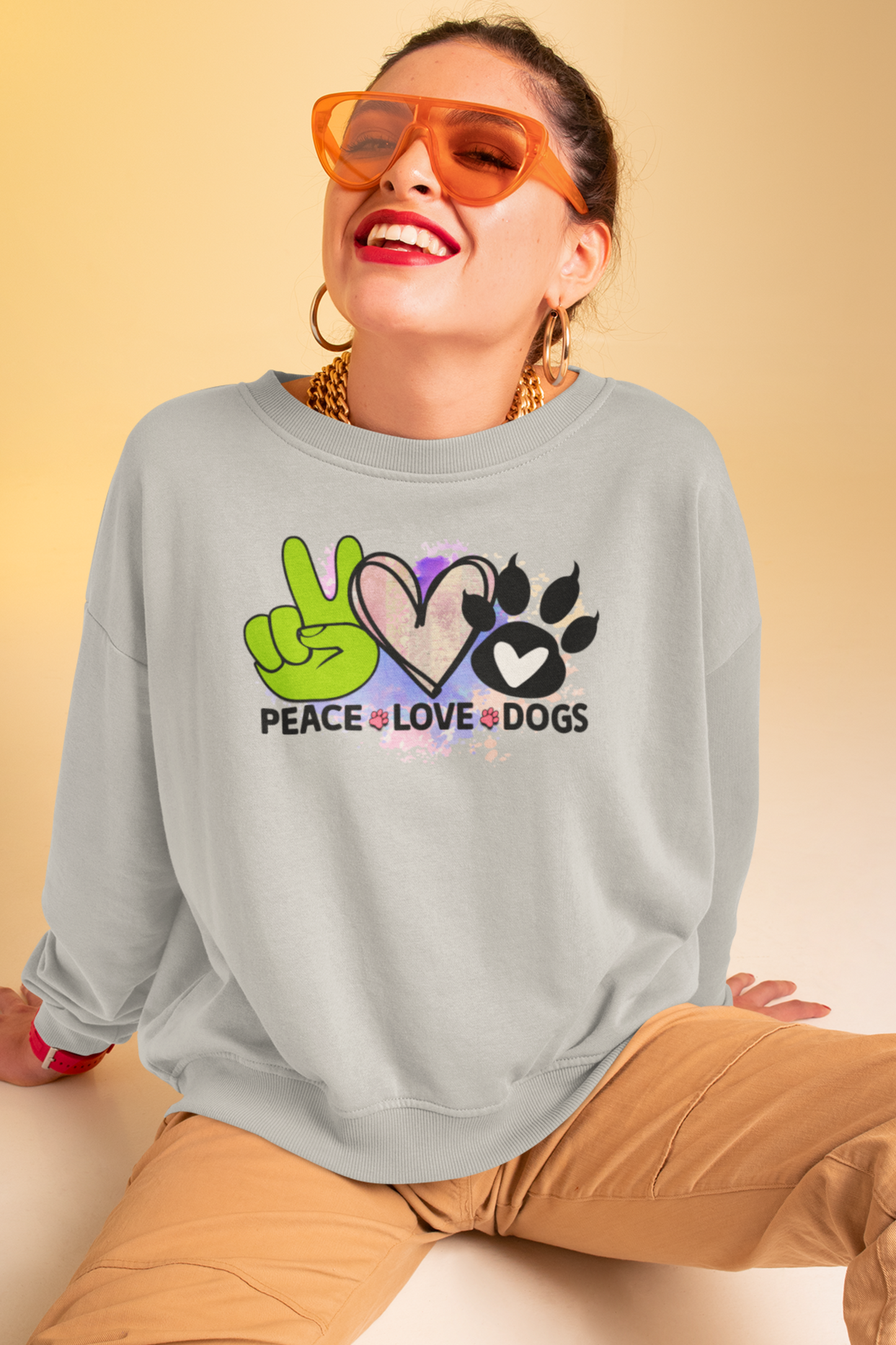 Peace Love Dogs Sweatshirt – Cozy Gift for Dog & Shih Tzu Lovers