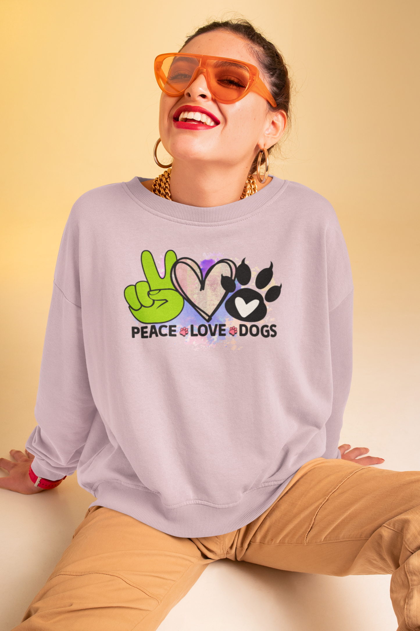 Peace Love Dogs Sweatshirt – Cozy Gift for Dog & Shih Tzu Lovers