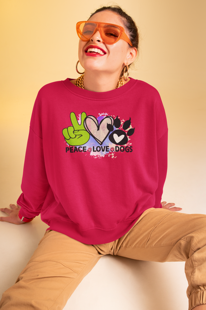 Peace Love Dogs Sweatshirt – Cozy Gift for Dog & Shih Tzu Lovers