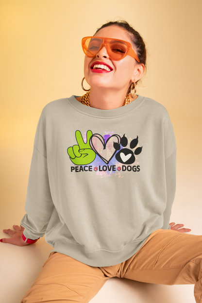 Peace Love Dogs Sweatshirt – Cozy Gift for Dog & Shih Tzu Lovers