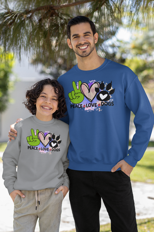 Peace Love Dogs Sweatshirt – Cozy Gift for Dog & Shih Tzu Lovers