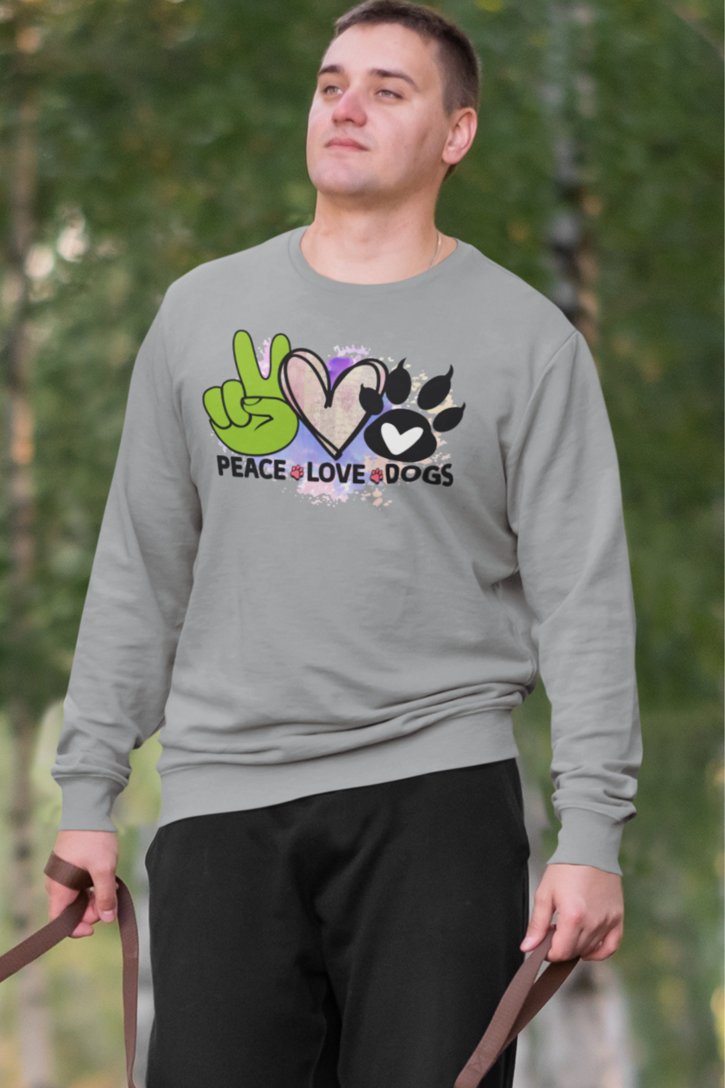 Peace Love Dogs Sweatshirt – Cozy Gift for Dog & Shih Tzu Lovers