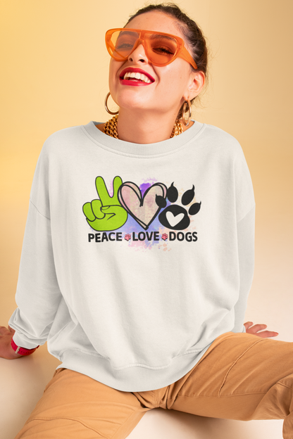 Peace Love Dogs Sweatshirt – Cozy Gift for Dog & Shih Tzu Lovers