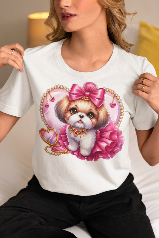 Pink Bow Shih Tzu T-Shirt