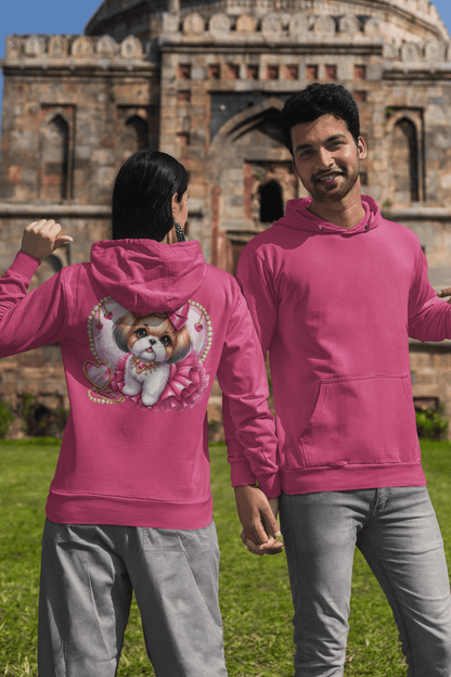 Pink Bow Shih Tzu Hooded Sweatshirt - Shih Tzu Gifts