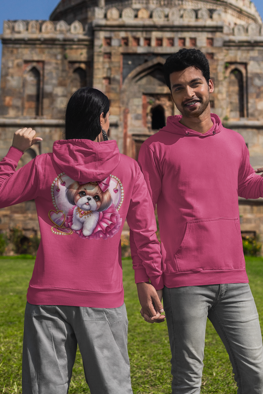 Pink Bow Shih Tzu Hooded Sweatshirt