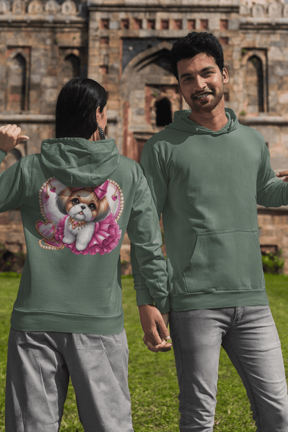 Pink Bow Shih Tzu Hooded Sweatshirt - Shih Tzu Gifts