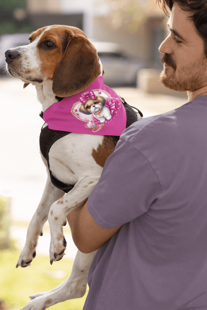 Pink Bow Shih Tzu Pet Bandana - Shih Tzu Gifts