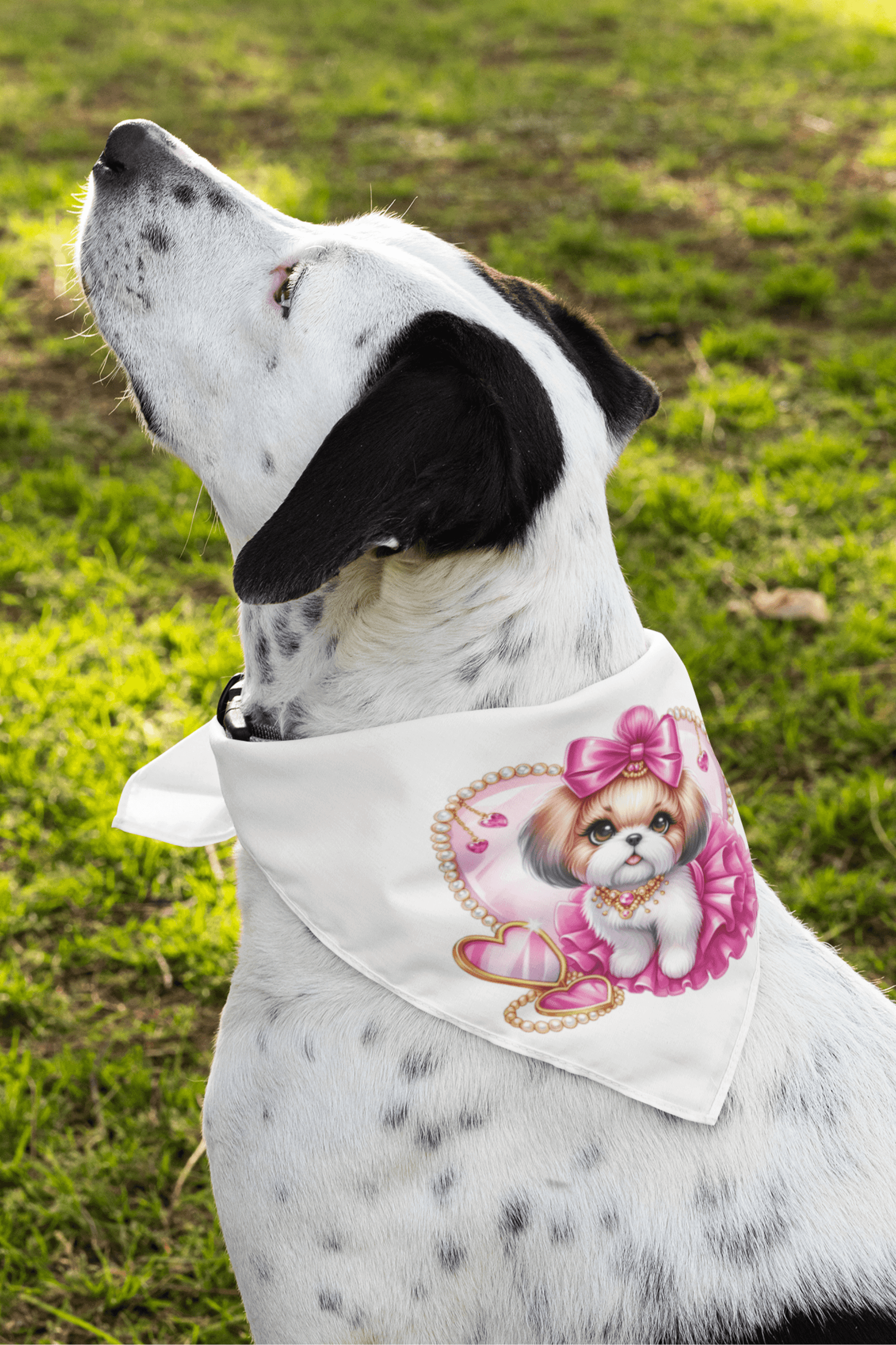 Pink Bow Shih Tzu Pet Bandana - Shih Tzu Gifts