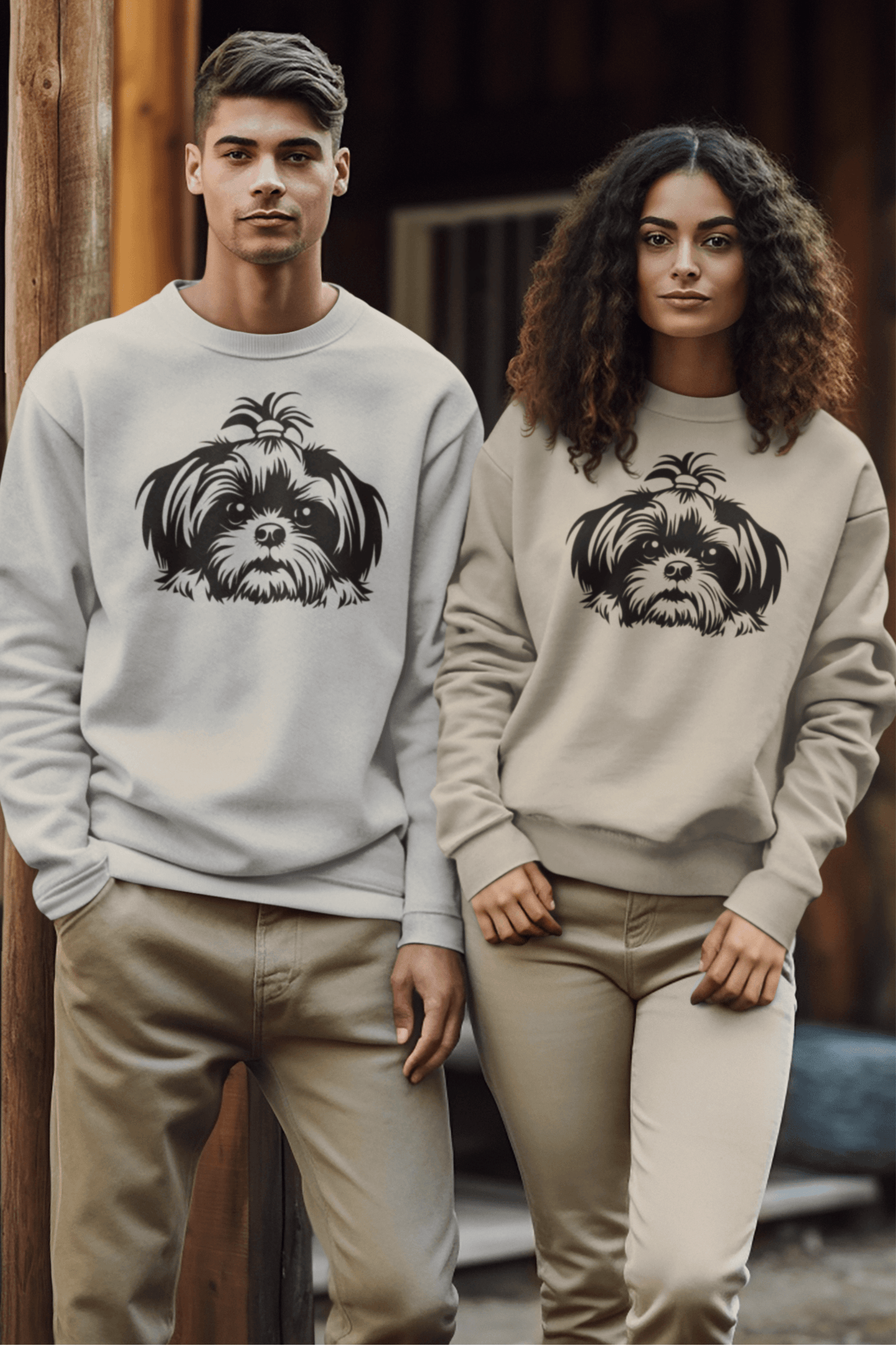 Shih-Tzu-Black-and White- Sweatshirt - Shih Tzu Gifts