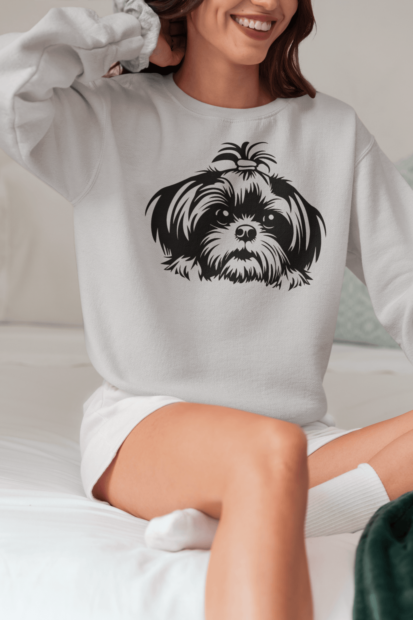 Shih-Tzu-Black-and White- Sweatshirt - Shih Tzu Gifts