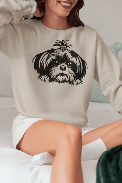 Shih-Tzu-Black-and White- Sweatshirt - Shih Tzu Gifts