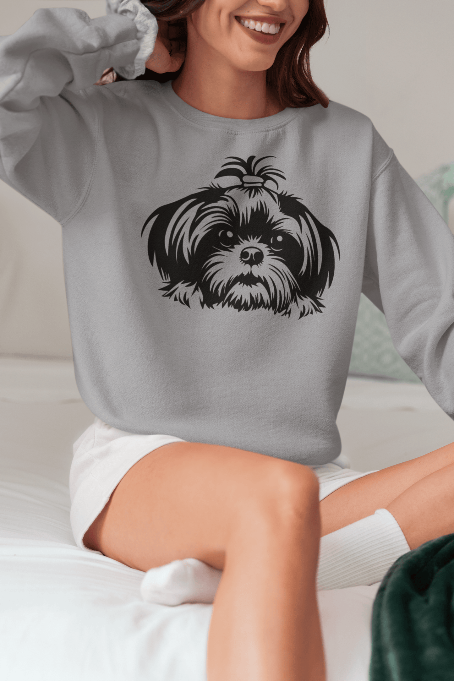 Shih-Tzu-Black-and White- Sweatshirt - Shih Tzu Gifts