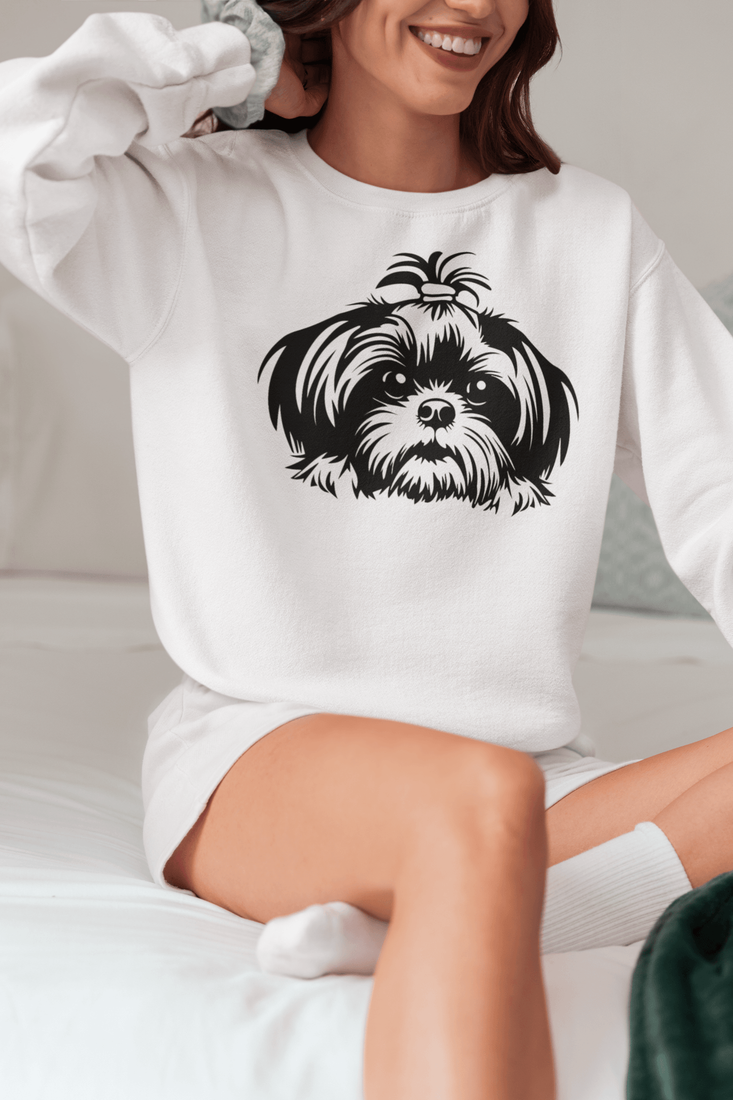 Shih-Tzu-Black-and White- Sweatshirt - Shih Tzu Gifts