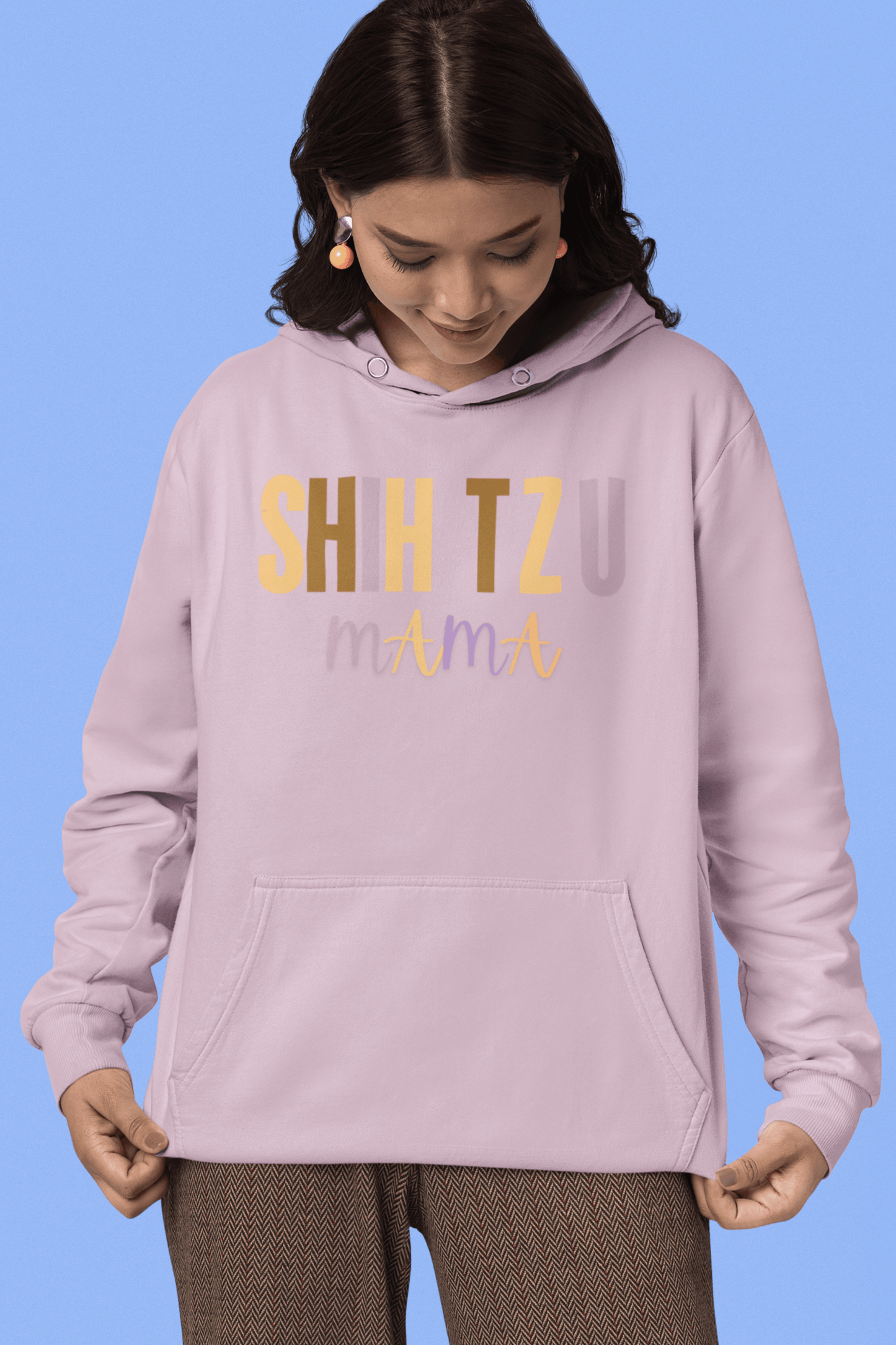 Shih Tzu Mama Words Hooded Sweatshirt - Shih Tzu Gifts