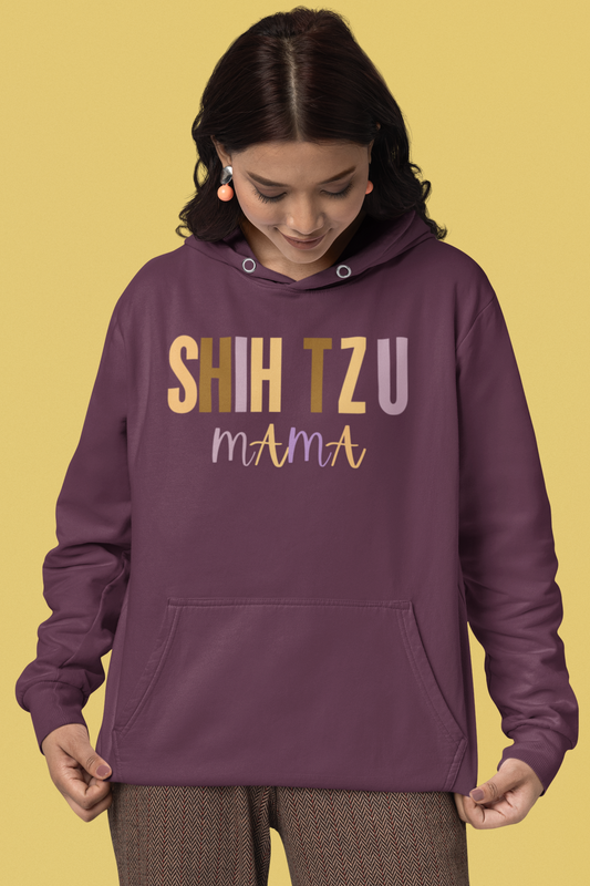 Shih Tzu Mama Words Hooded Sweatshirt