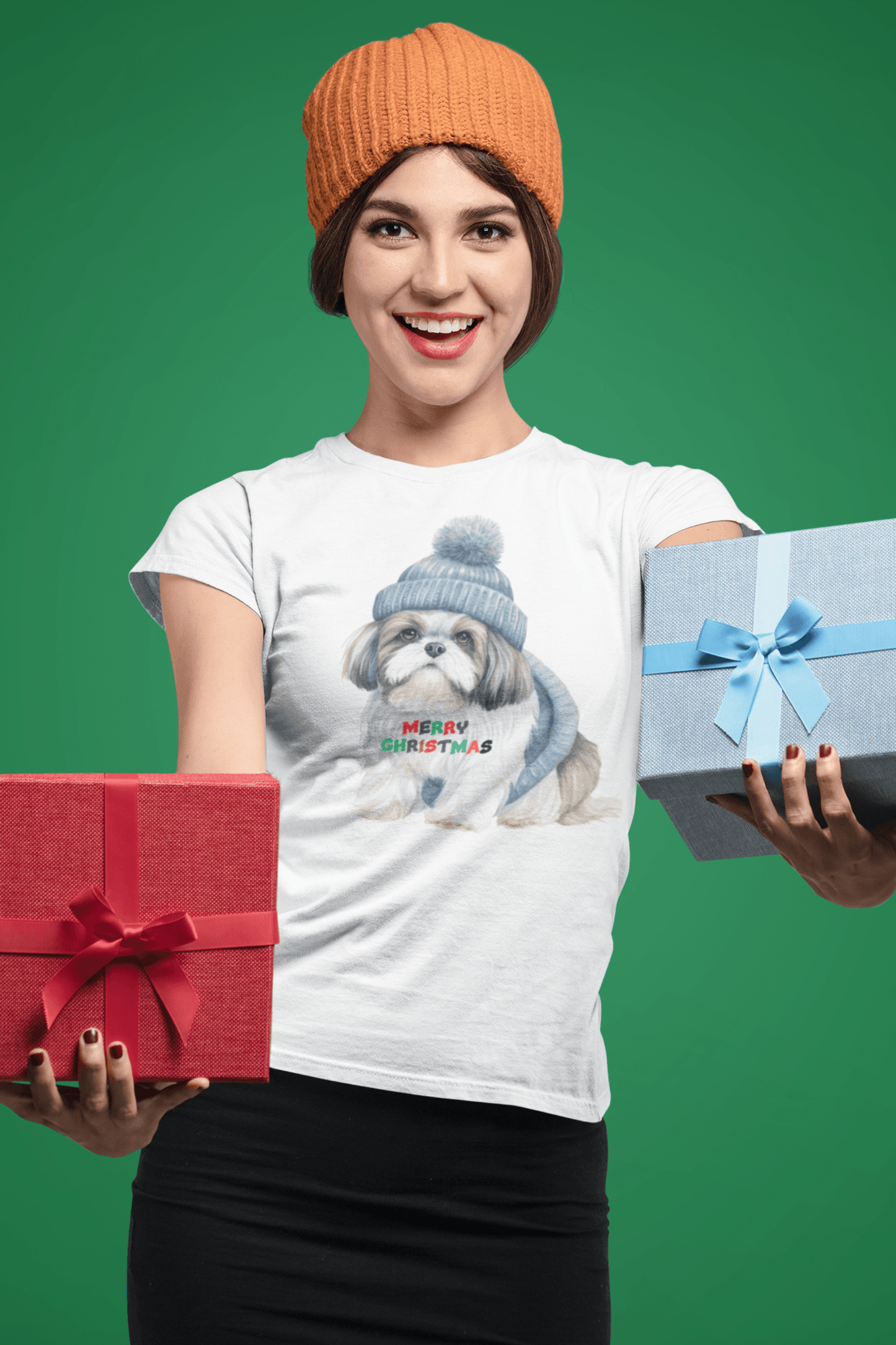 Merry Christmas Shih Tzu T-Shirt – Festive Gift for Dog Lovers & Moms - Shih Tzu Gifts