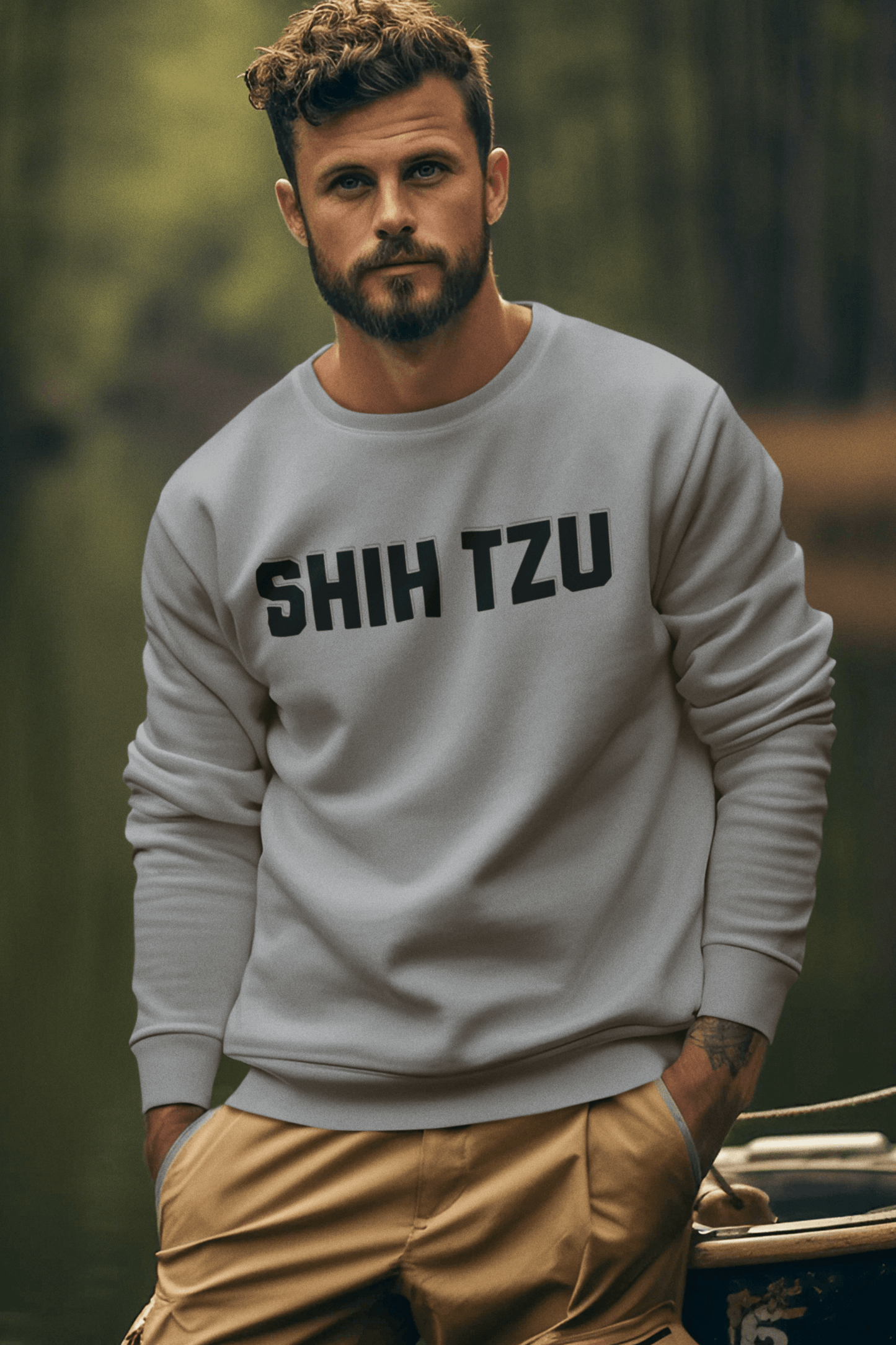 Shih Tzu Text Sweatshirt – Cozy Crewneck for Dog Lovers