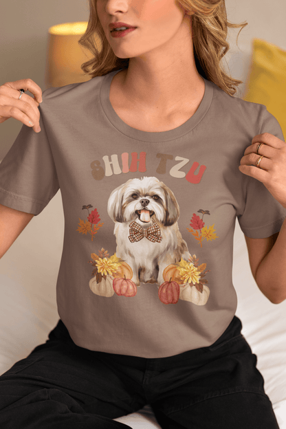 Shih Tzu in Fall T-Shirt – Autumn Style for Shih Tzu Dog Lovers - Shih Tzu Gifts