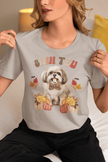 Shih Tzu in Fall T-Shirt – Autumn Style for Shih Tzu Dog Lovers - Shih Tzu Gifts