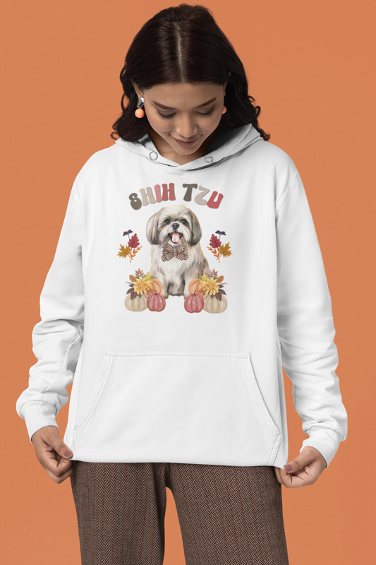 Shih Tzu In Fall Hooded Sweatshirt