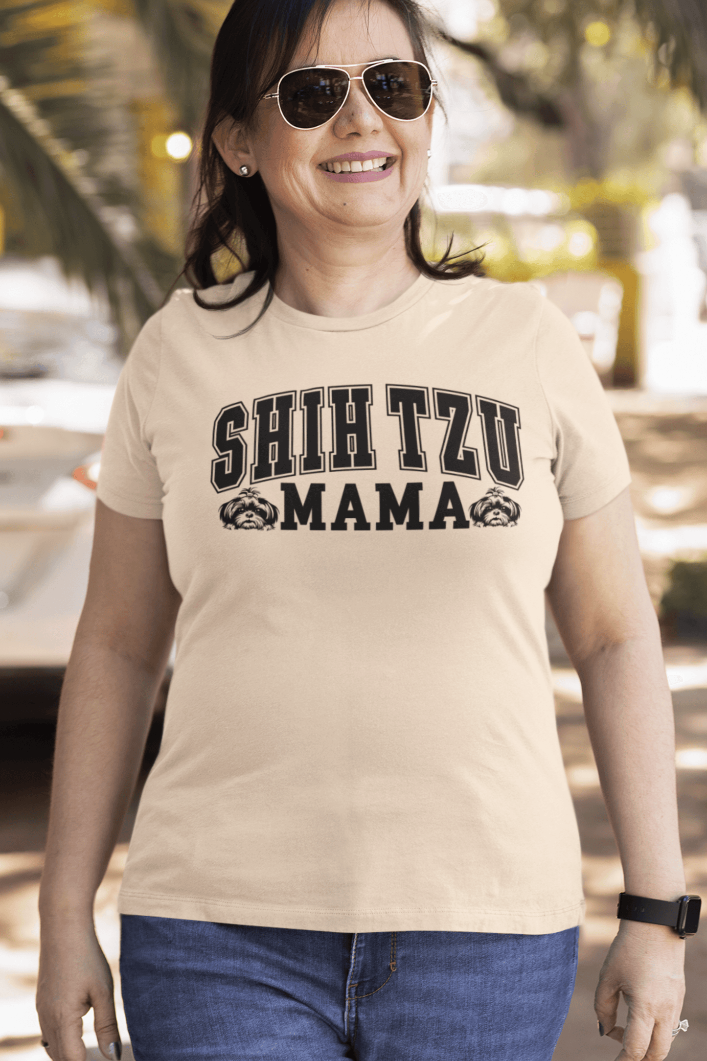 "Shih Tzu Mama" T-Shirt - Perfect gift for proud dog moms. Stylish & comfy. - Shih Tzu Gifts