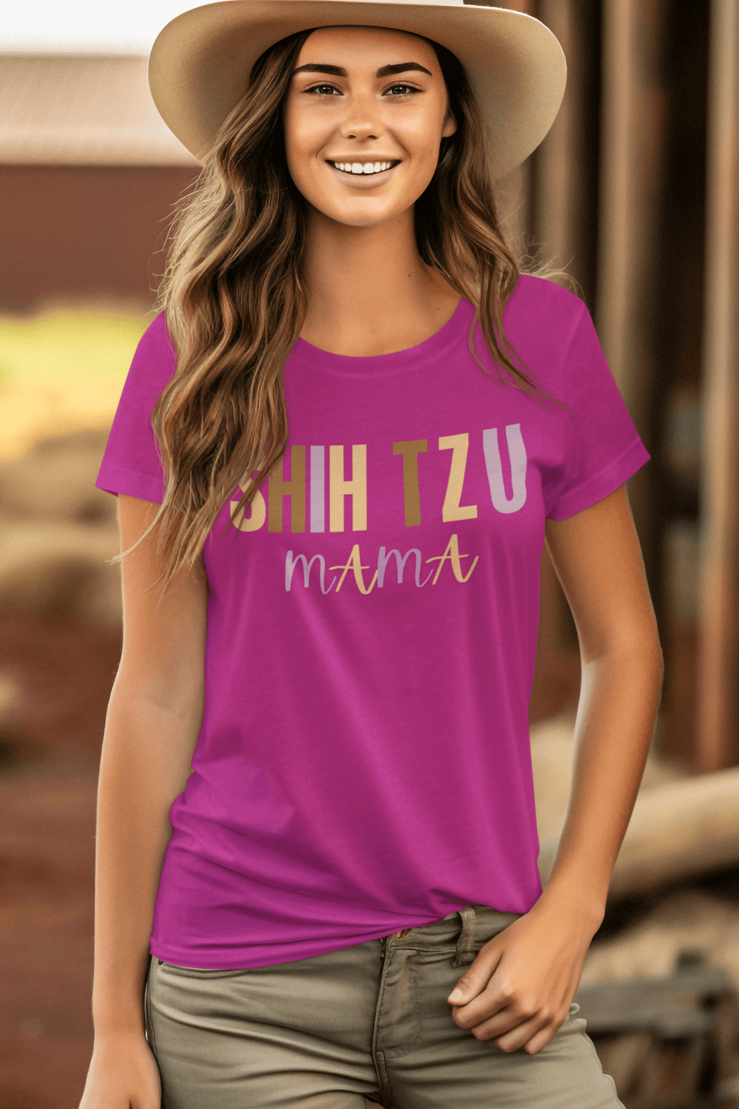 "Shih Tzu Mama" Words T-Shirt - Perfect Gift for Dog Moms & Shih Tzu Lovers - Shih Tzu Gifts