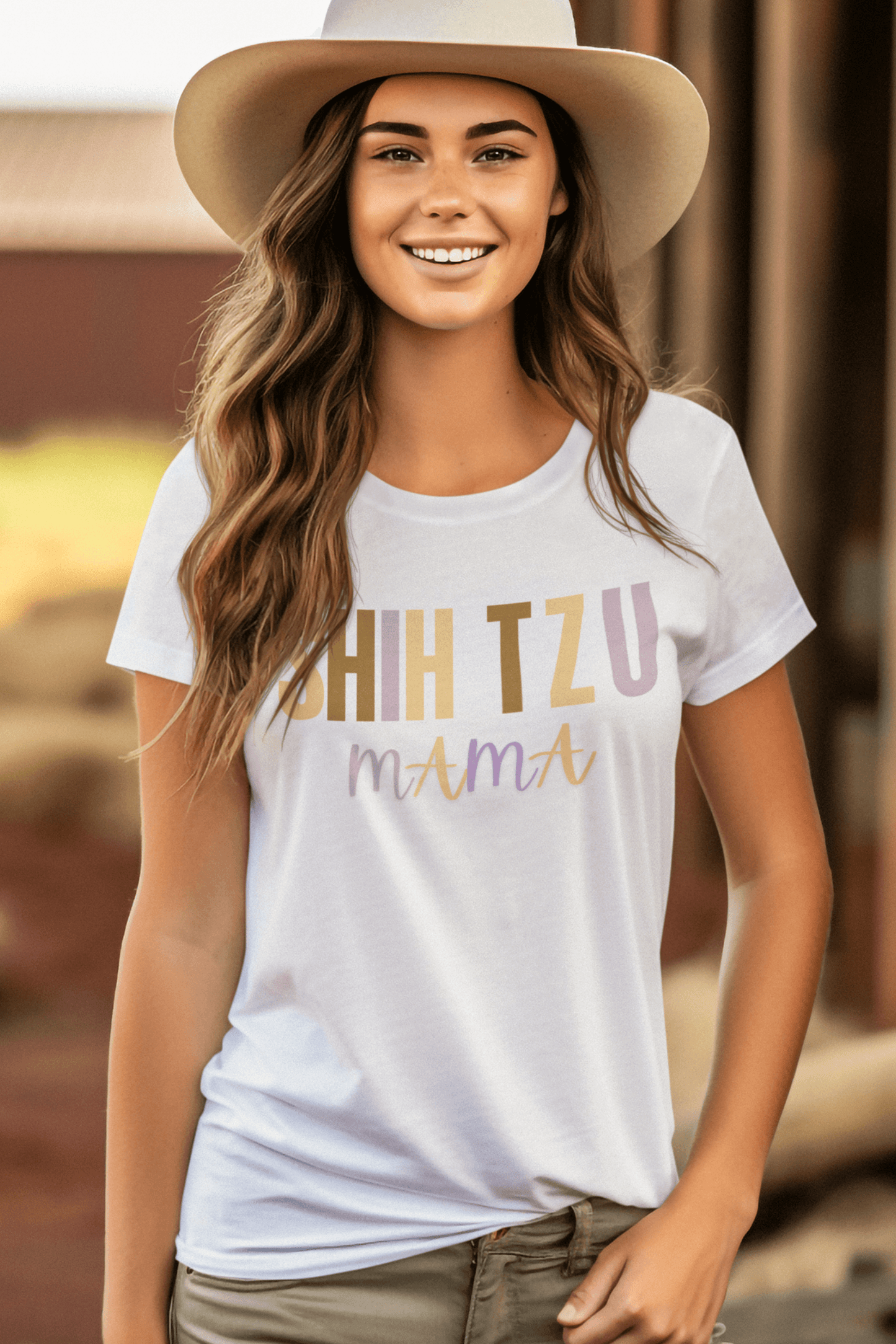 "Shih Tzu Mama" Words T-Shirt - Perfect Gift for Dog Moms & Shih Tzu Lovers - Shih Tzu Gifts