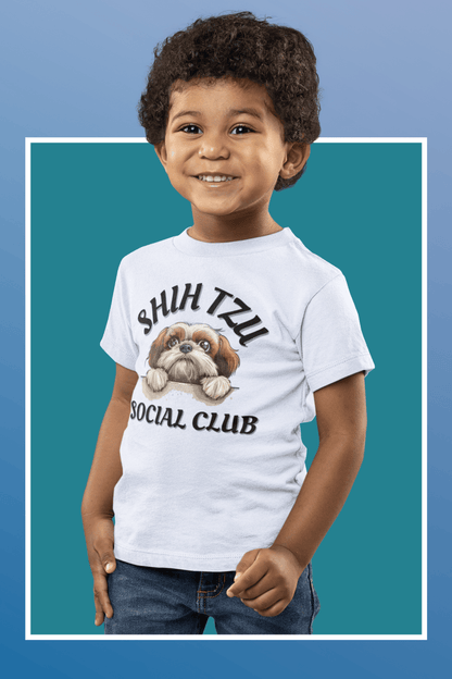 Shih Tzu Social Club Youth Short Sleeve Tee - Shih Tzu Gifts