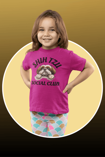 Shih Tzu Social Club Youth Short Sleeve Tee - Shih Tzu Gifts