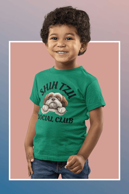 Shih Tzu Social Club Youth Short Sleeve Tee - Shih Tzu Gifts