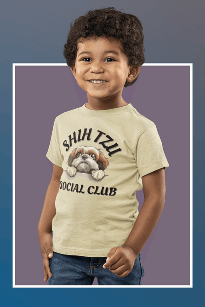 Shih Tzu Social Club Youth Short Sleeve Tee - Shih Tzu Gifts