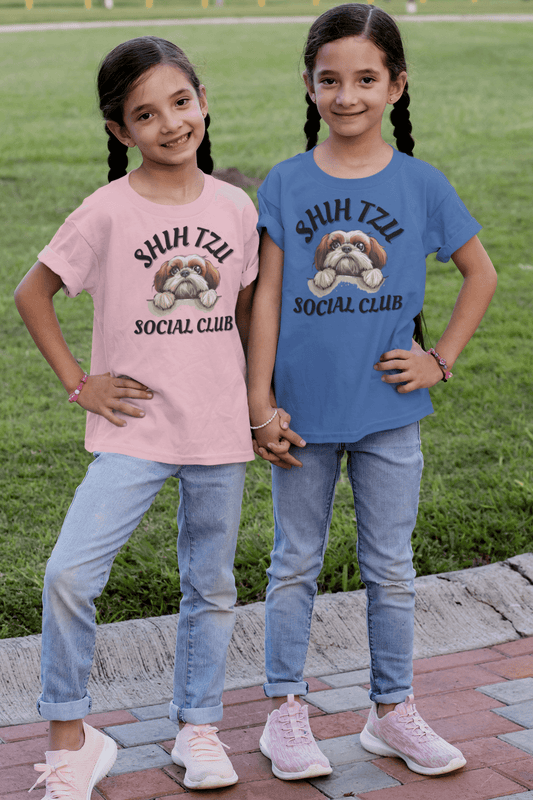 Shih Tzu Social Club Youth Short Sleeve Tee - Shih Tzu Gifts