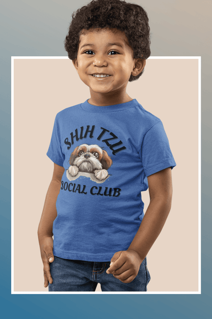 Shih Tzu Social Club Youth Short Sleeve Tee - Shih Tzu Gifts