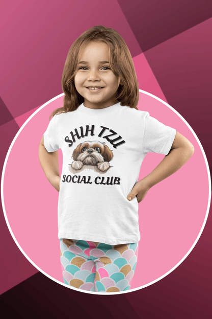 Shih Tzu Social Club Youth Short Sleeve Tee - Shih Tzu Gifts