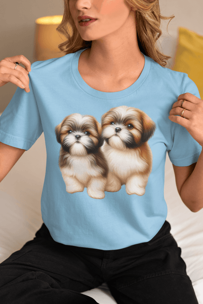 Two Babies Shih Tzu T-Shirt - Adorable puppy love, perfect for dog lovers! - Shih Tzu Gifts