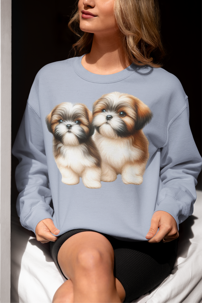 Two Babies Shih Tzu Sweatshirt