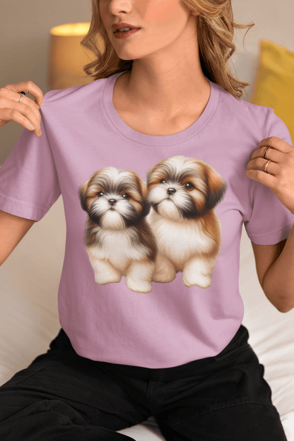 Two Babies Shih Tzu T-Shirt - Adorable puppy love, perfect for dog lovers! - Shih Tzu Gifts