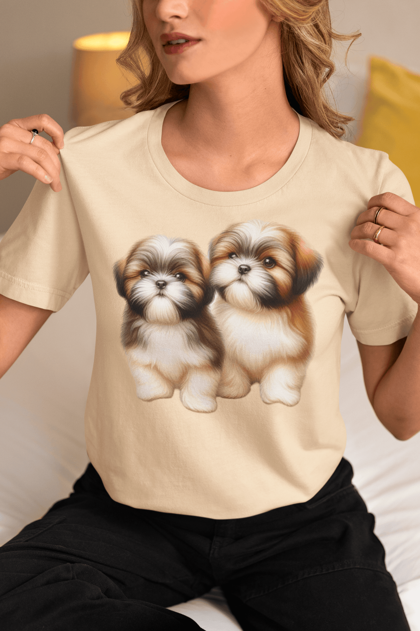 Two Babies Shih Tzu T-Shirt - Adorable puppy love, perfect for dog lovers! - Shih Tzu Gifts