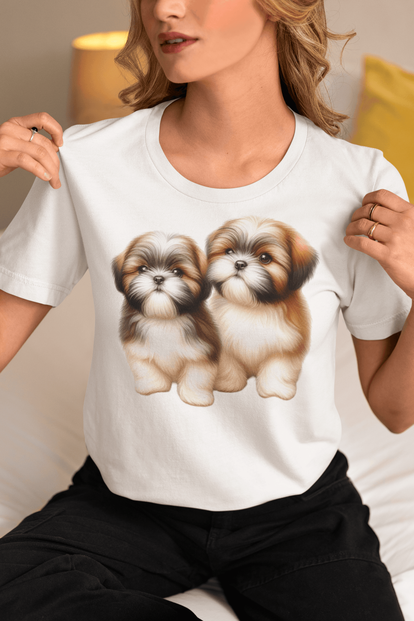 Two Babies Shih Tzu T-Shirt - Adorable puppy love, perfect for dog lovers! - Shih Tzu Gifts