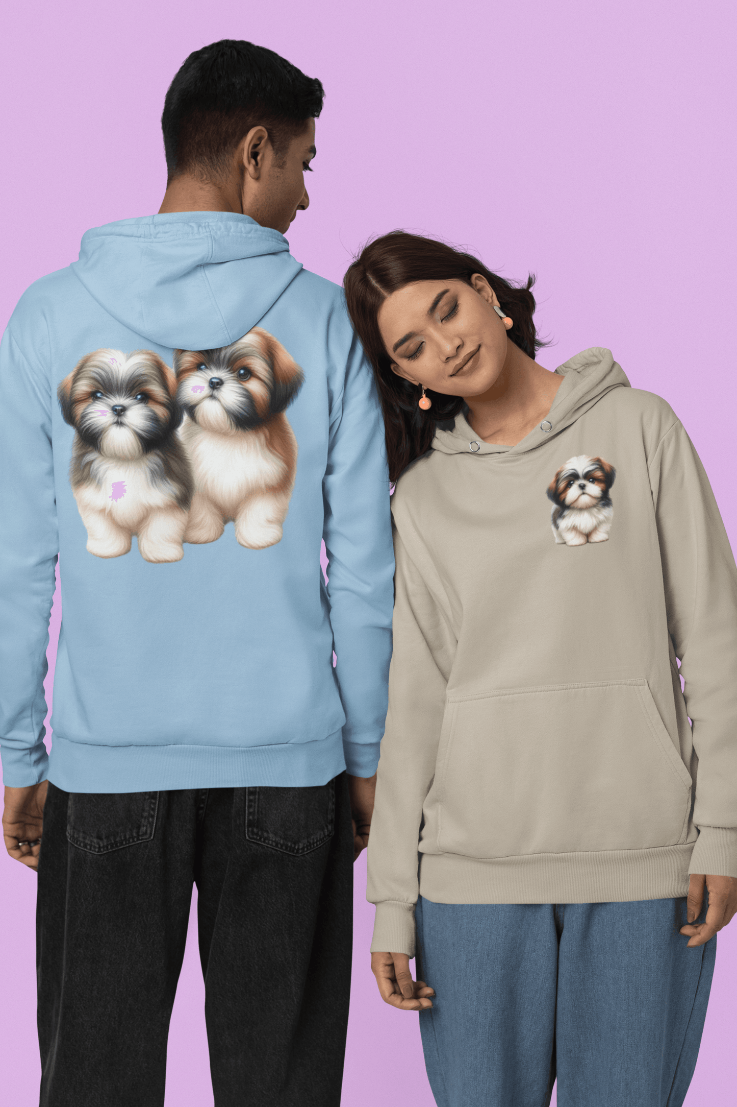 Two Babies Shih Tzu Hooded Sweatshirt - Shih Tzu Gifts