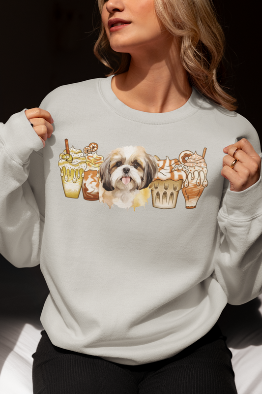 Shih Tzu With Ice Coffee Sweatshirt