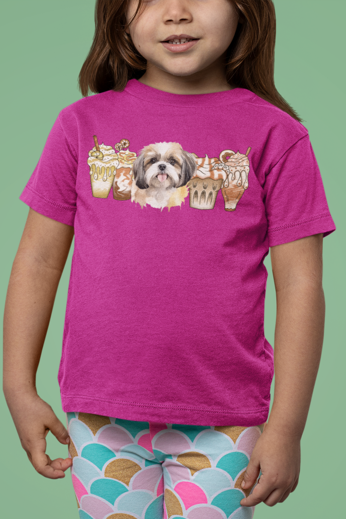 Shih Tzu With Ice Coffee Youth Short Sleeve Tee