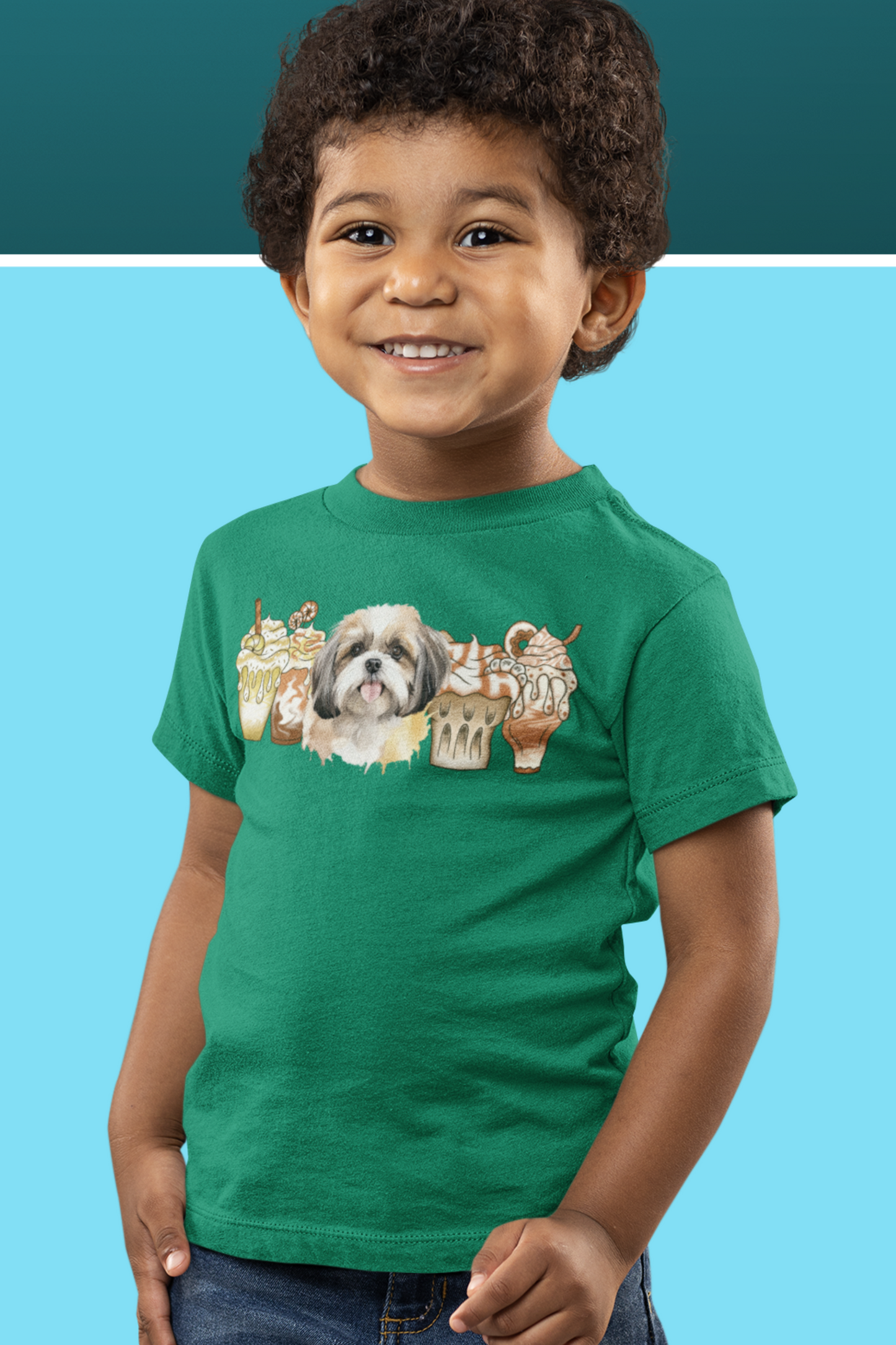 Shih Tzu With Ice Coffee Youth Short Sleeve Tee