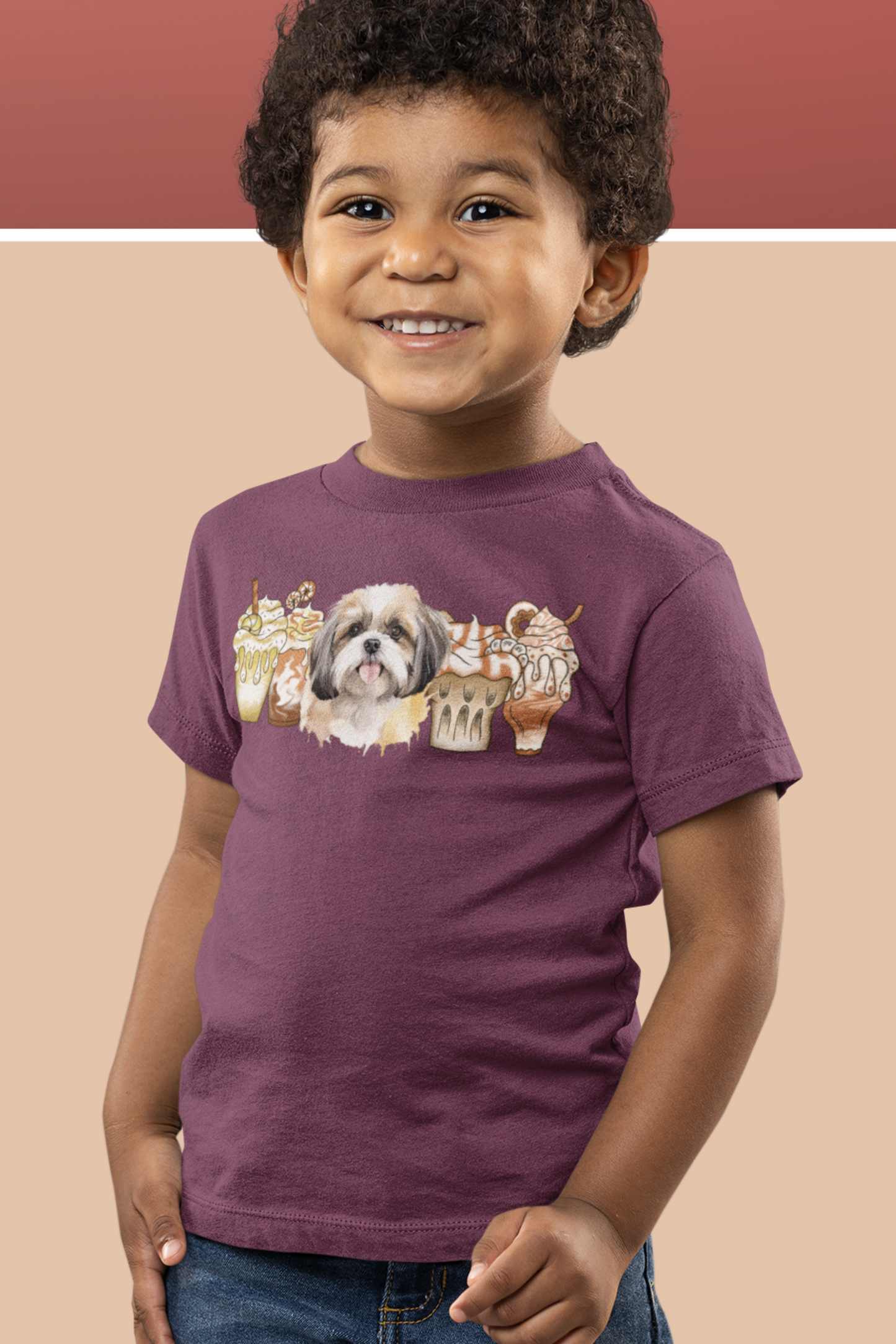 Shih Tzu With Ice Coffee Youth Short Sleeve Tee