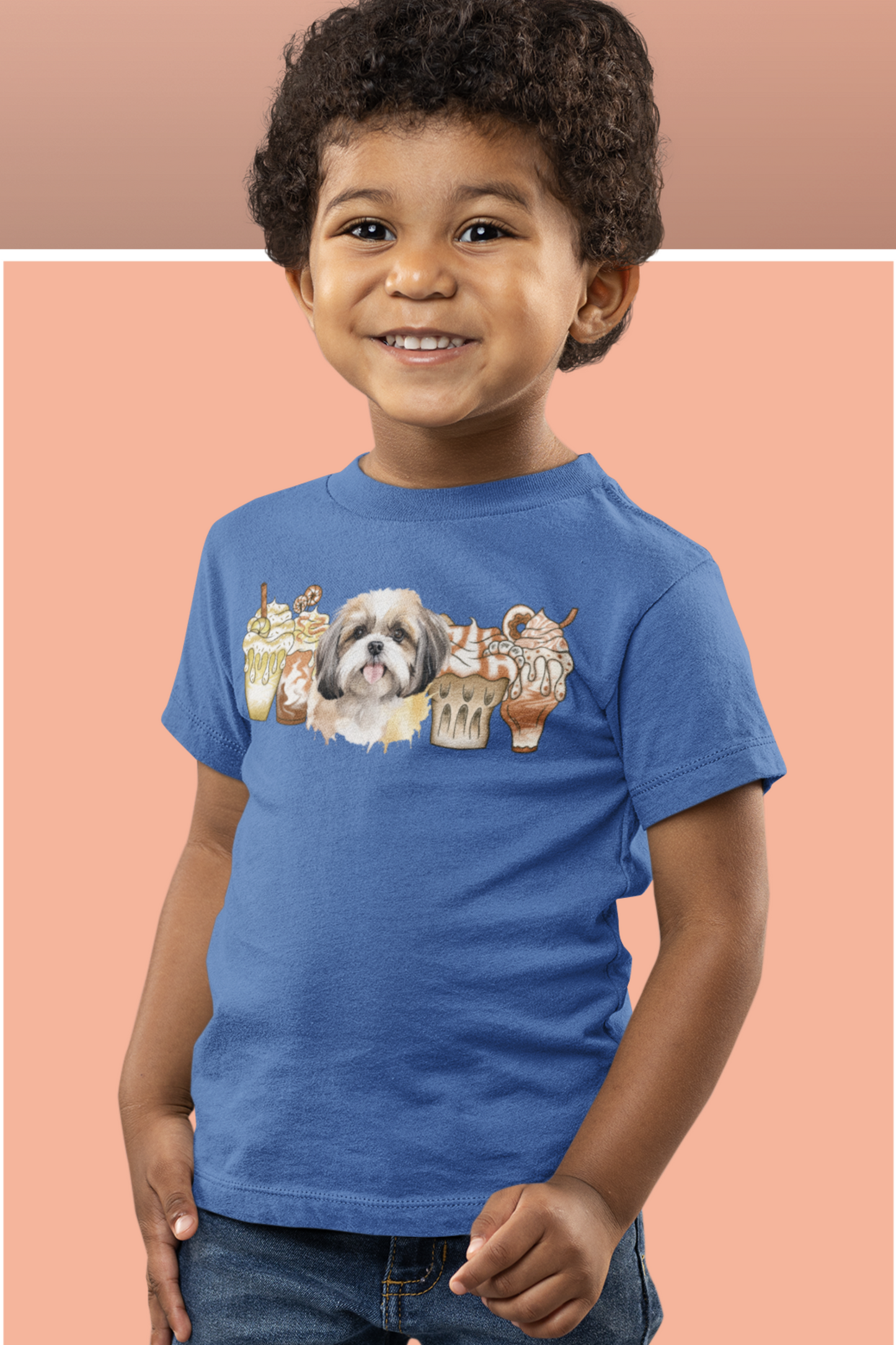 Shih Tzu With Ice Coffee Youth Short Sleeve Tee